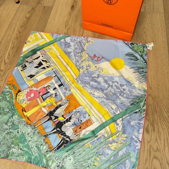 Hermes Multicolor Silk Scarf - Picture 6 of 6
